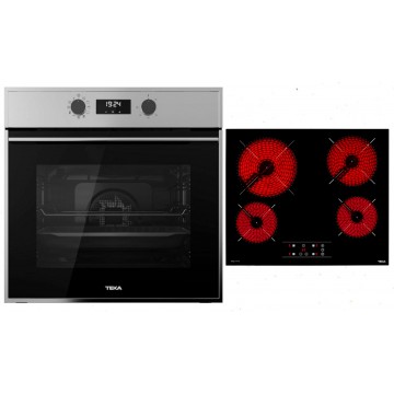 Teka HSB 644 + TBC 64010 Φούρνος άνω Πάγκου 70lt με Κεραμικές Εστίες Π59.5εκ. Inox